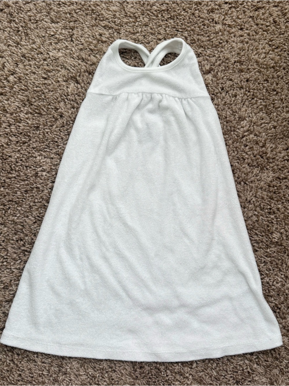 Old Navy Girls 4T White Terry Cloth Racerback Swim Cover-Up Dress